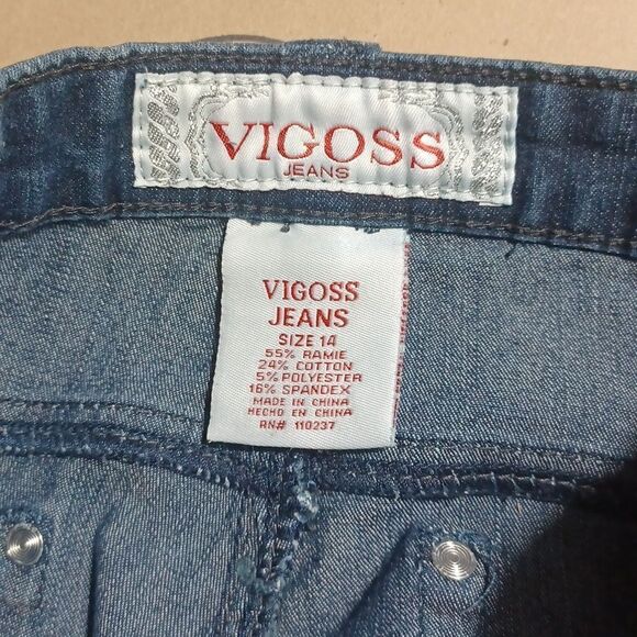407916....Vigoss Skinny Jeans Juniors Size 14, W25" 28"Inseam 8"Rise - Picture 6 of 6